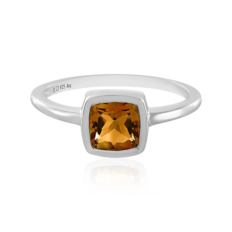 Anello in argento con Citrino Brandy