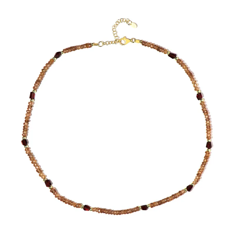 Collana in argento con Zircone Cognac (Riya)