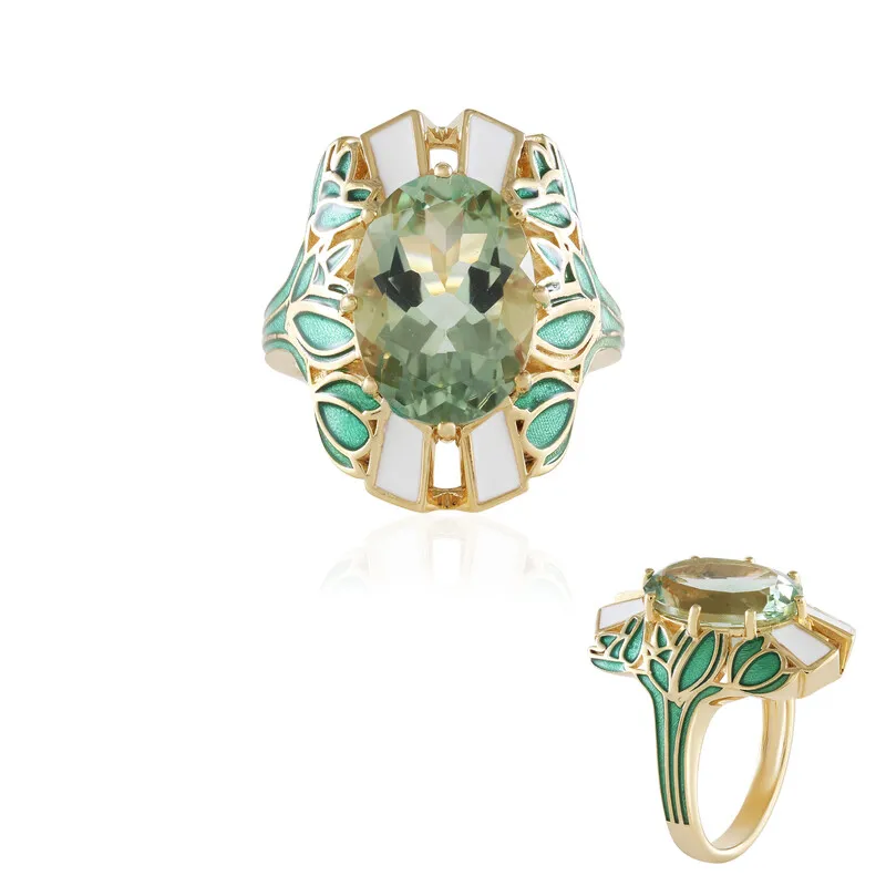 Anello in argento con Ametista Verde (Adela Silber)