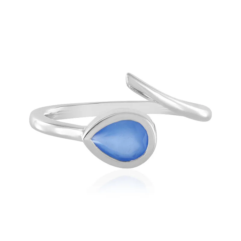 Anello in argento con Onice Blu