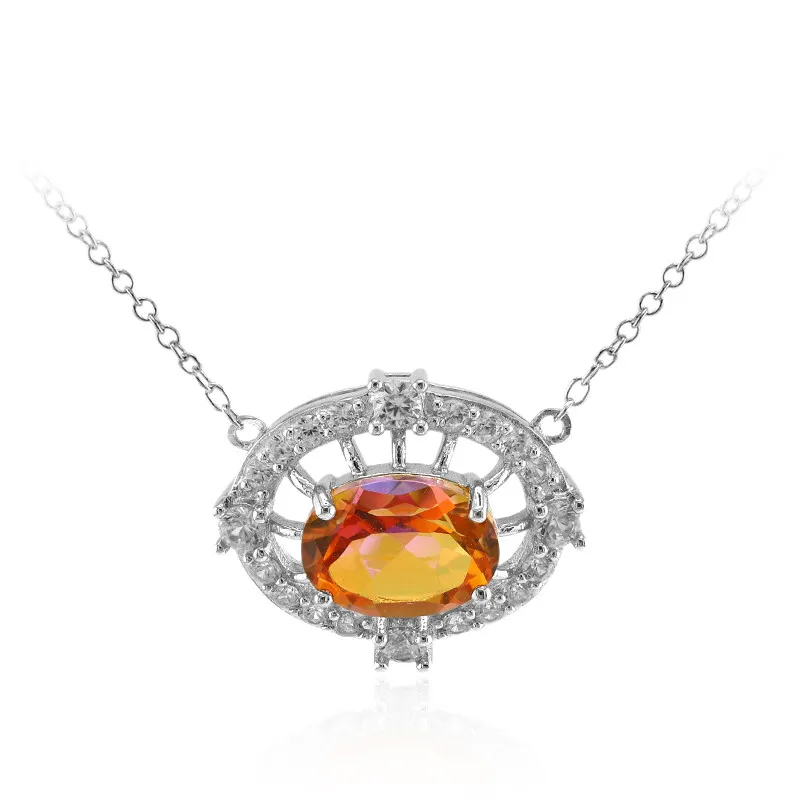 Collana in argento con Quarzo Mistico Pesca