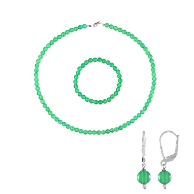 Parure in argento con Onice Verde