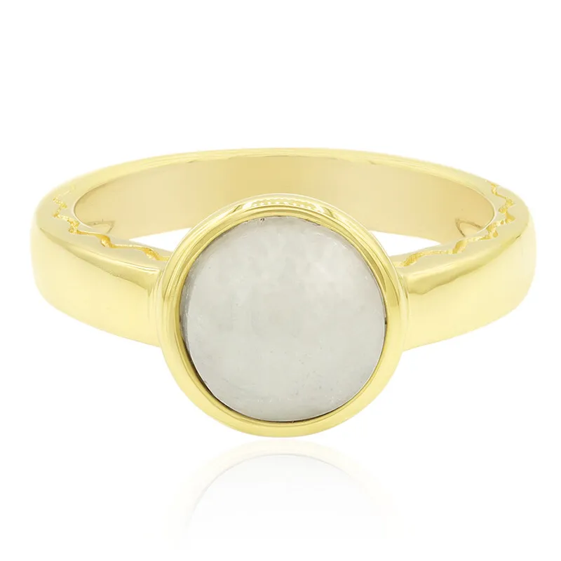 Anello in argento con Giadeite Bianca