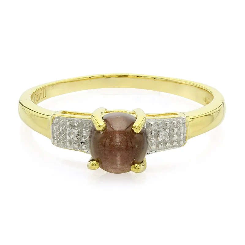 Anello placcato in oro con Scapolite Occhio di Gatto