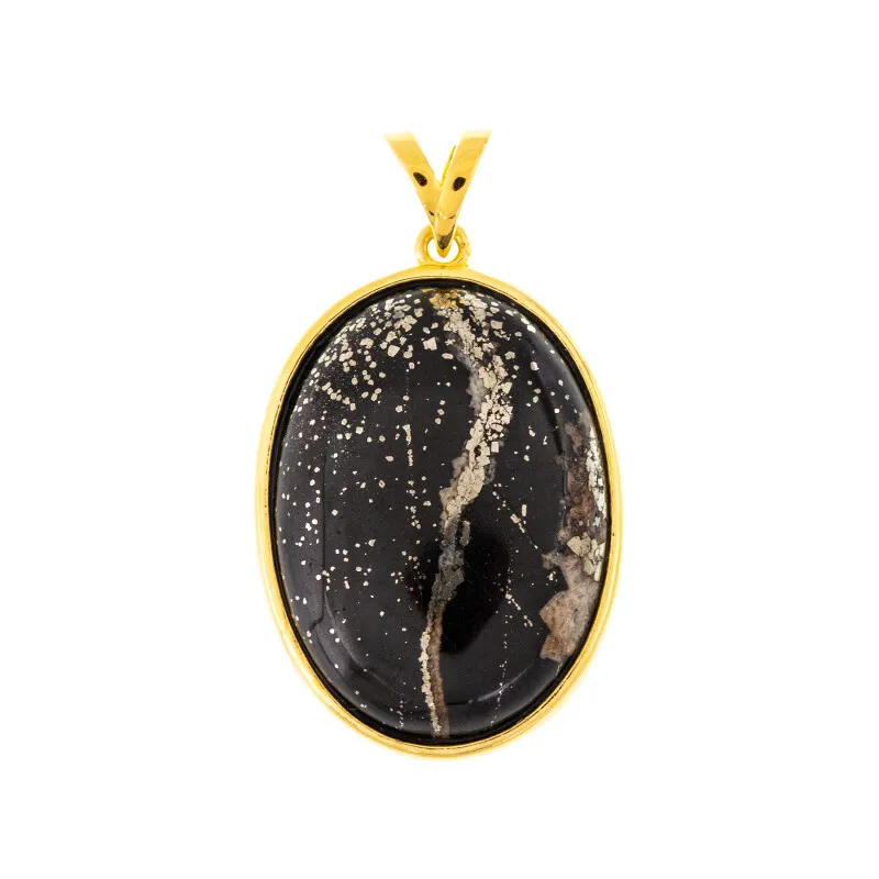 Ciondolo in argento con Pirite in Scisto