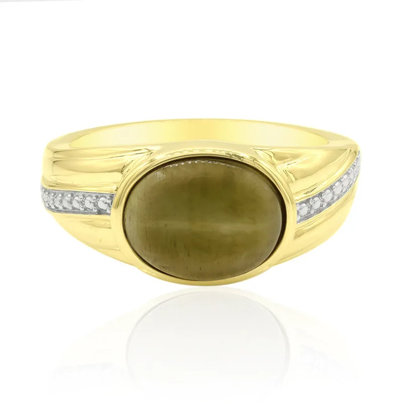 Anello in oro con Apatite Occhio di Gatto (Tenner Diniz)