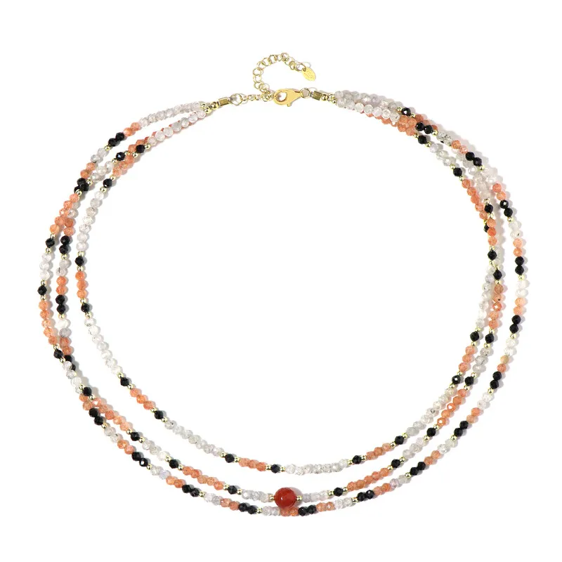 Collana in argento con Agata Rossa (Riya)