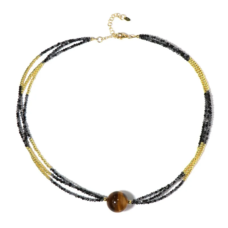 Collana in argento con Occhio di Tigre (Riya)