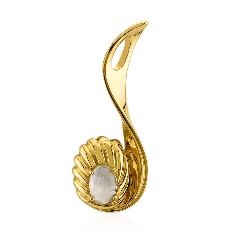 Ciondolo in argento con Pietra di Luna Arcobaleno (TPC)