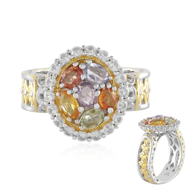 Anello in argento con Zaffiro Giallo (Gems en Vogue)