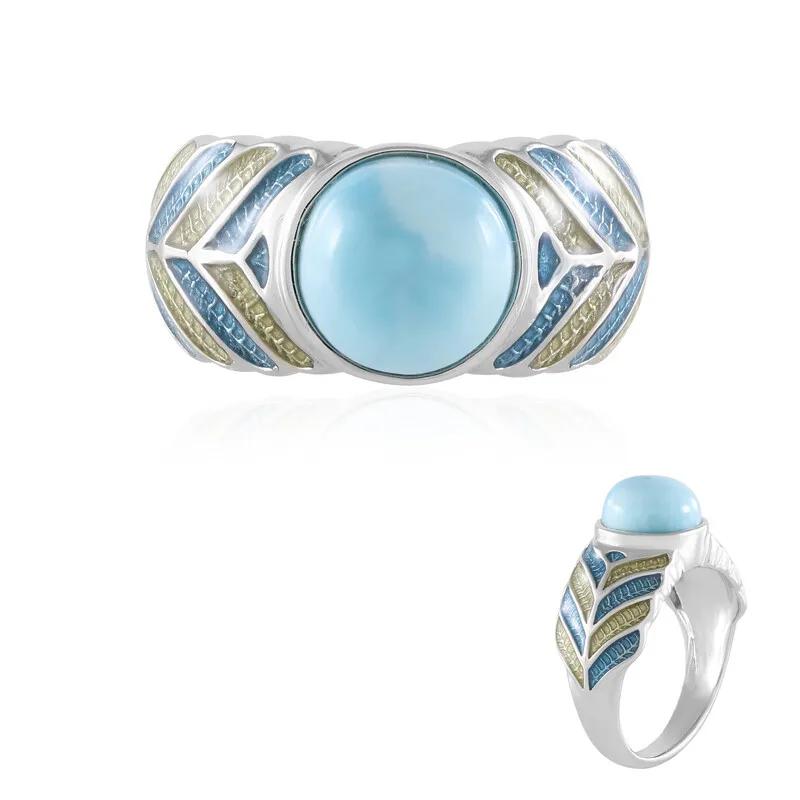 Anello in argento con Larimar (Adela Silber)
