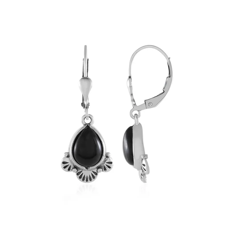 Orecchini in argento con Onice Nero (Desert Chic)