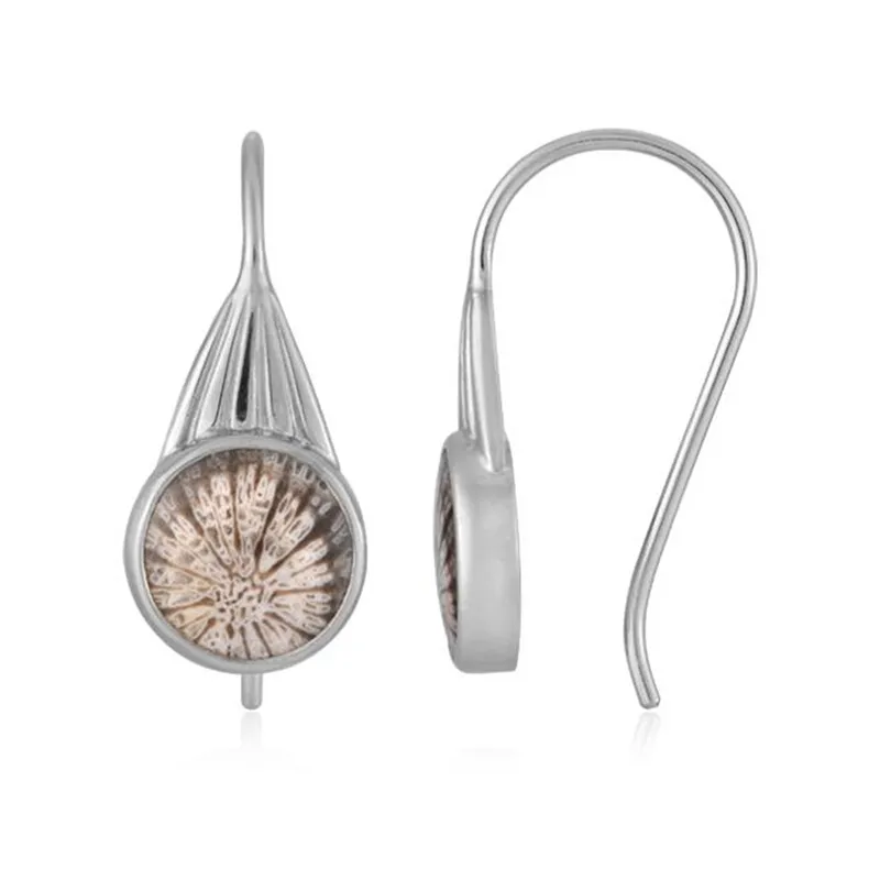 Orecchini in argento con Corallo Pietrificato (Bali Barong)