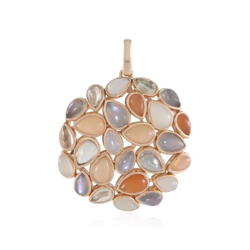 Ciondolo in argento con Pietra di Luna Verde (KM by Juwelo)