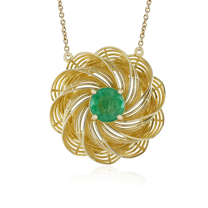 Collana in oro con Smeraldo Zambia (Ornaments by de Melo)