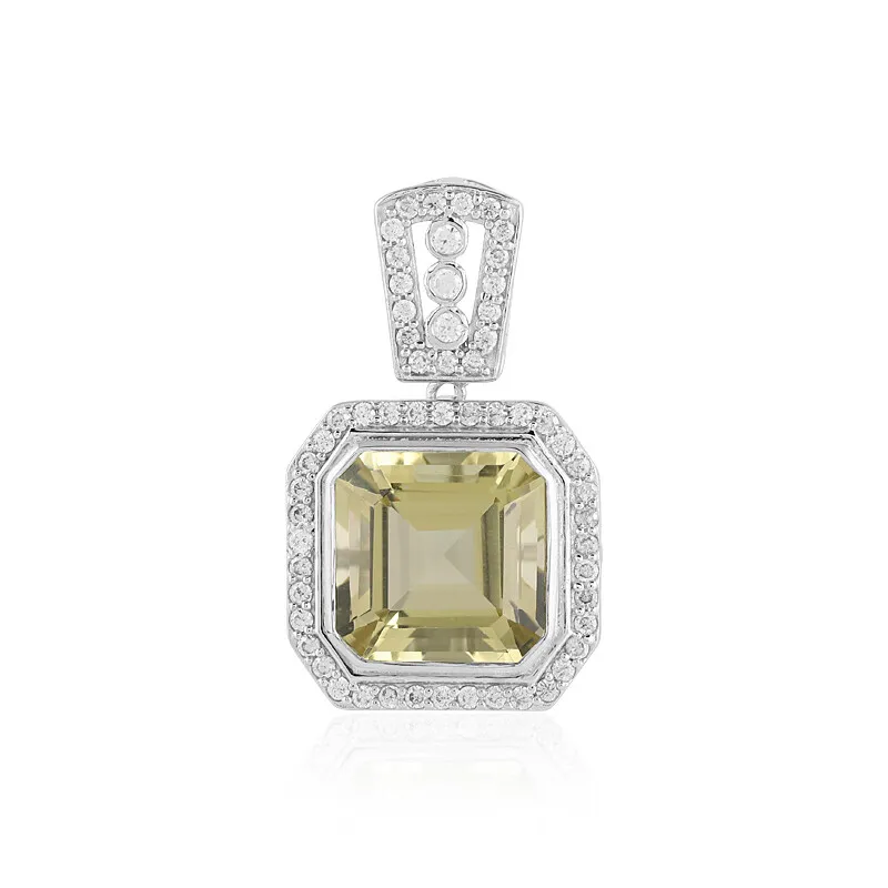 Ciondolo in ottone con Quarzo Limone (Juwelo Style)