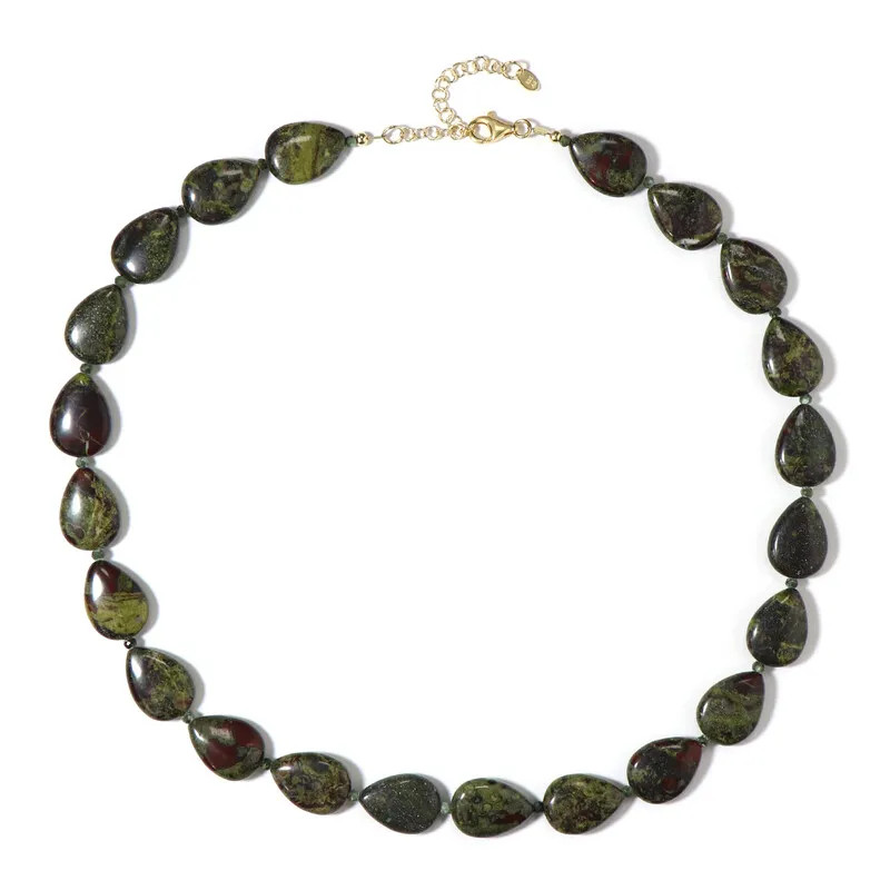 Collana in argento con Diaspro Sangue di Drago