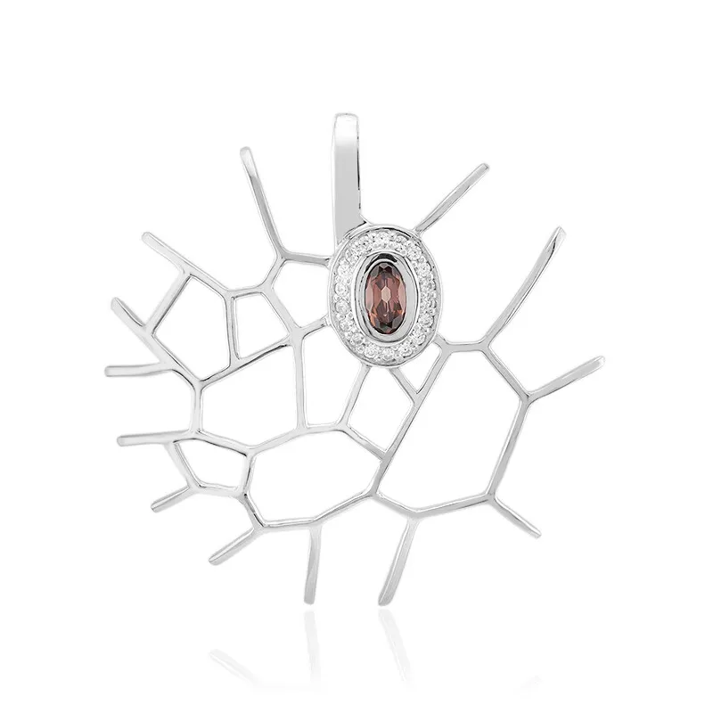 Ciondolo in argento con Zircone Champagne