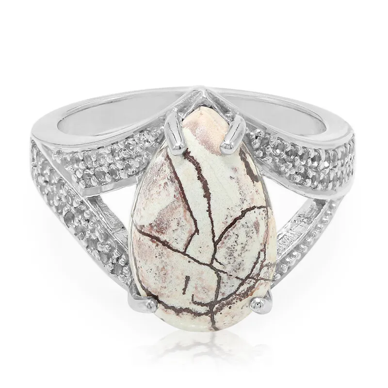 Anello in argento con Diaspro Dentritico Sonora