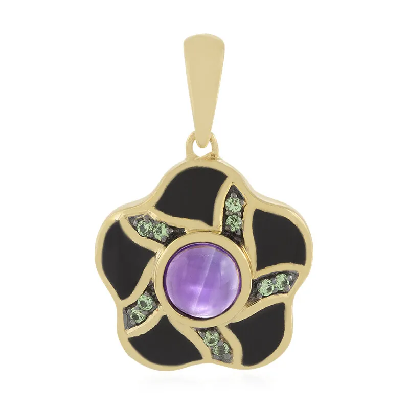 Ciondolo placcato in oro con Ametista