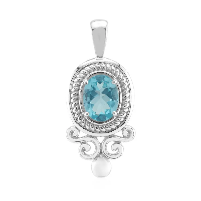 Ciondolo in argento con Apatite Blu (Pallanova)