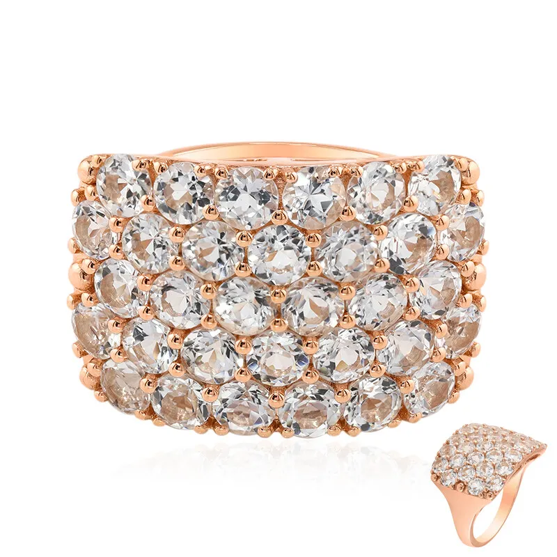 Anello in oro con Danburite Rosa del Messico