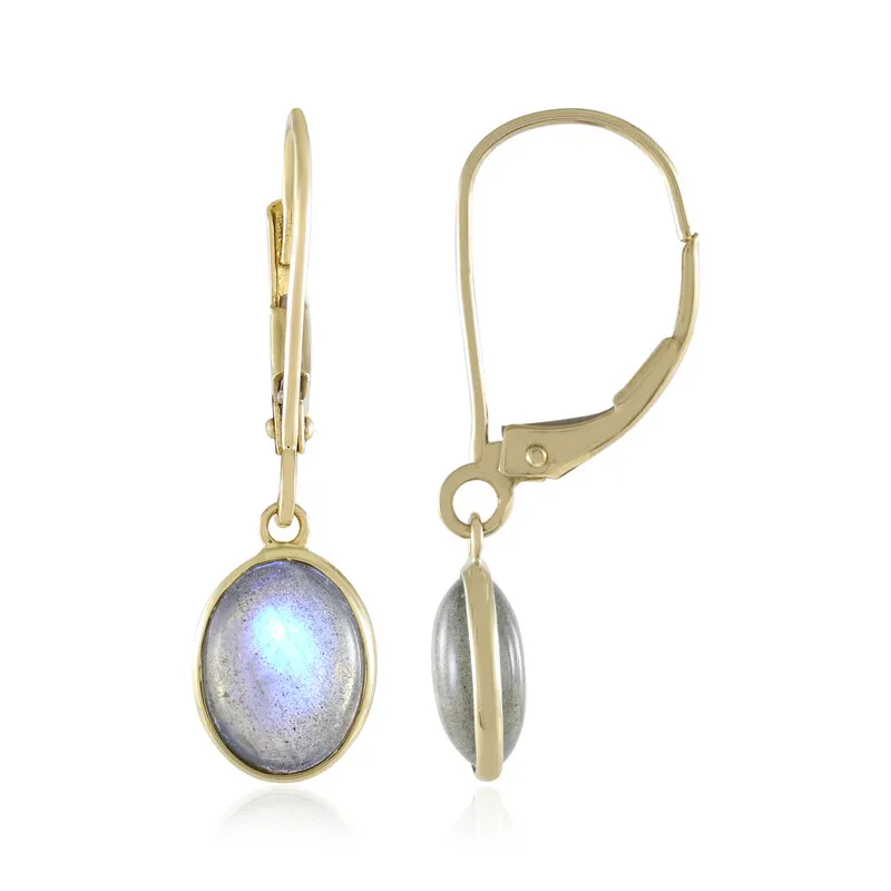 Orecchini in oro con Labradorite Blu Maniry