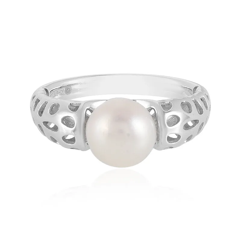 Anello in oro con Perla d'Acqua Dolce Bianca (Ornaments by de Melo)