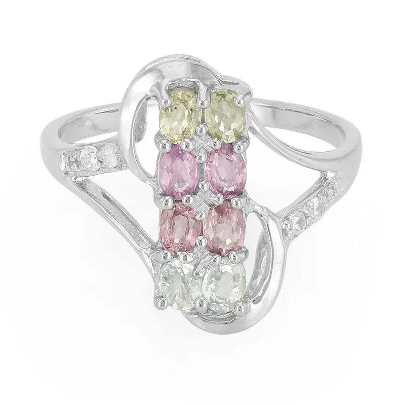 Anello placcato in platino con Gemme