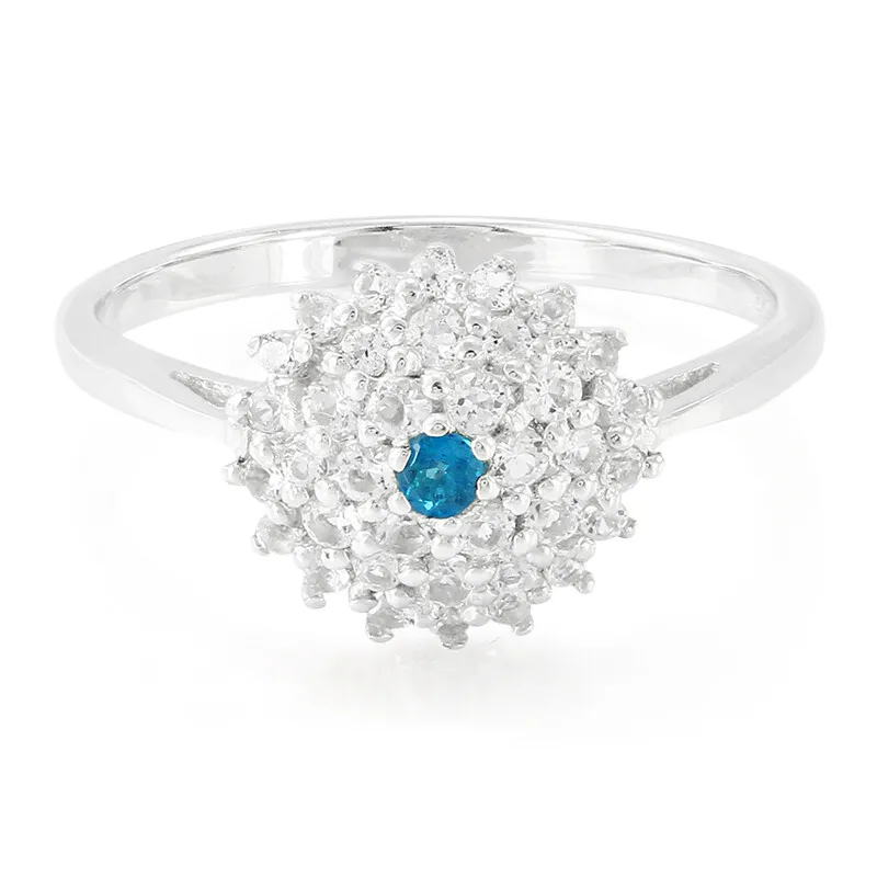 Anello in argento con Apatite Blu Royal