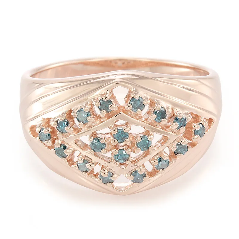 Anello da uomo placcato in oro con Diamante Fancy