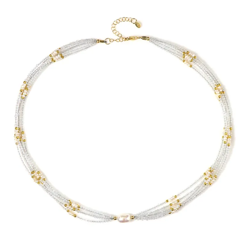 Collana in argento con Perla d'Acqua Dolce Bianca (Riya)