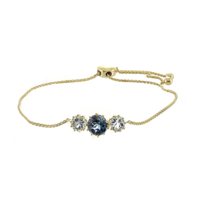 Bracciale in oro con Topazio Blu Londra