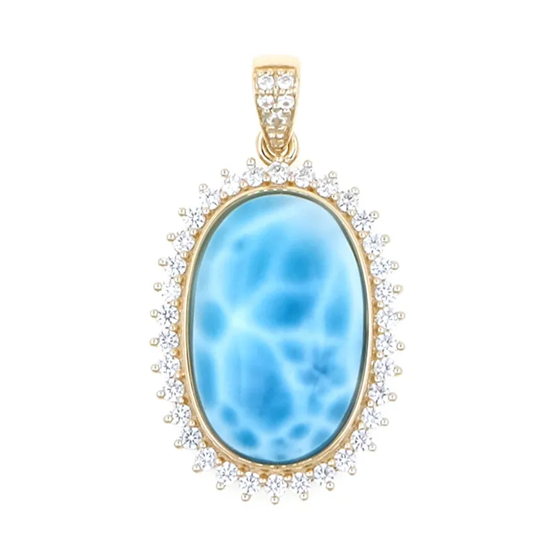 Ciondolo in oro con Larimar