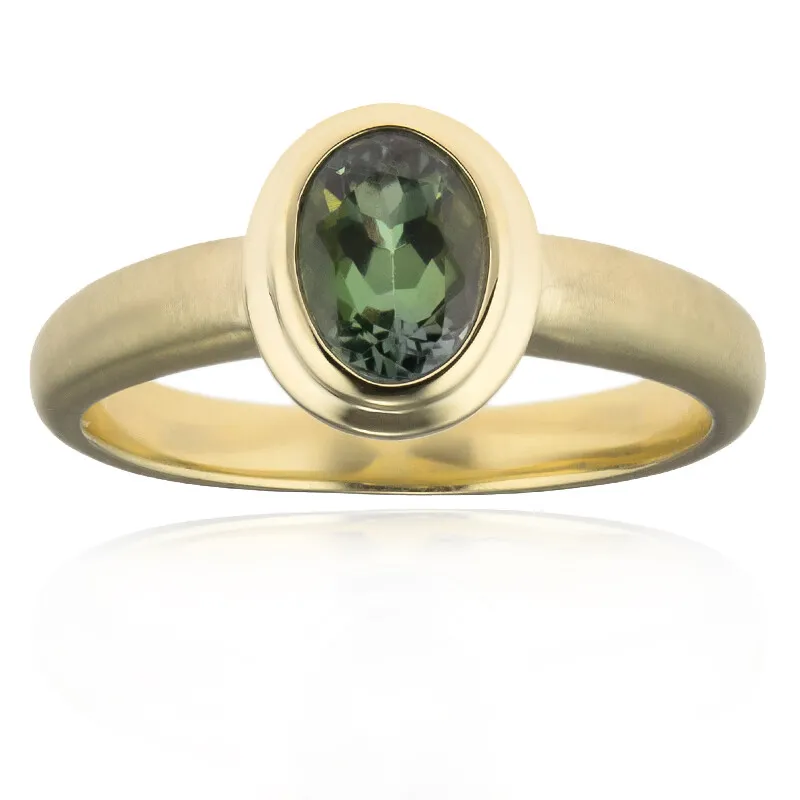Anello in oro con Tanzanite Verde (CUSTODANA)