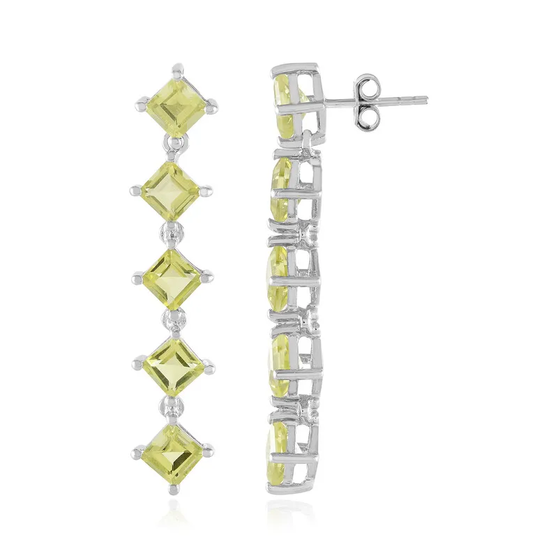 Orecchini in argento con Quarzo Ouro Verde