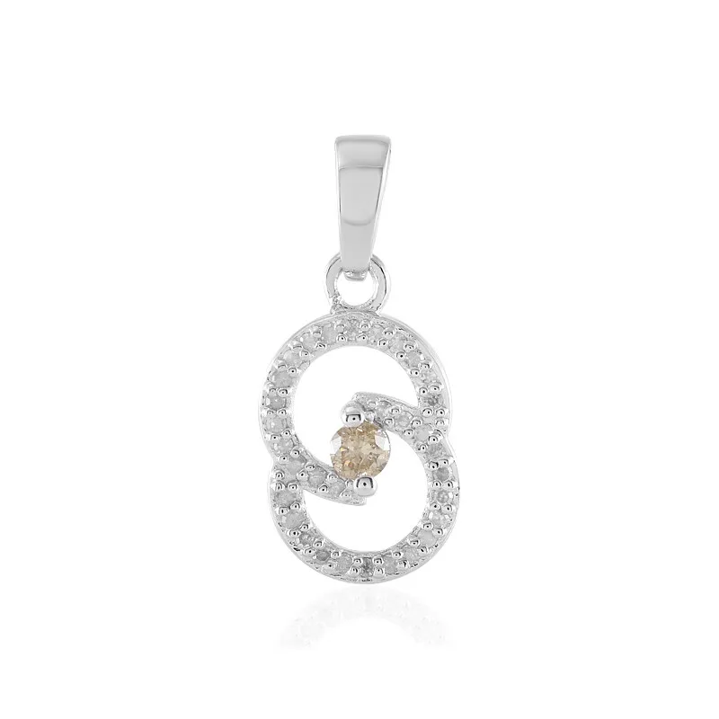 Ciondolo in argento con Diamante Champagne I3