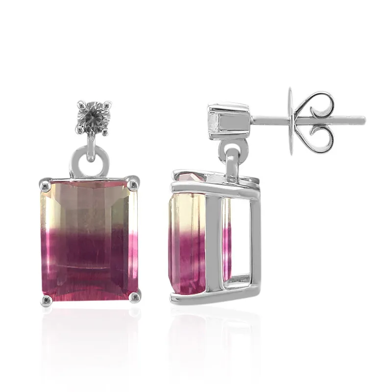 Orecchini in argento con Fluorite Bicolore (Pallanova)