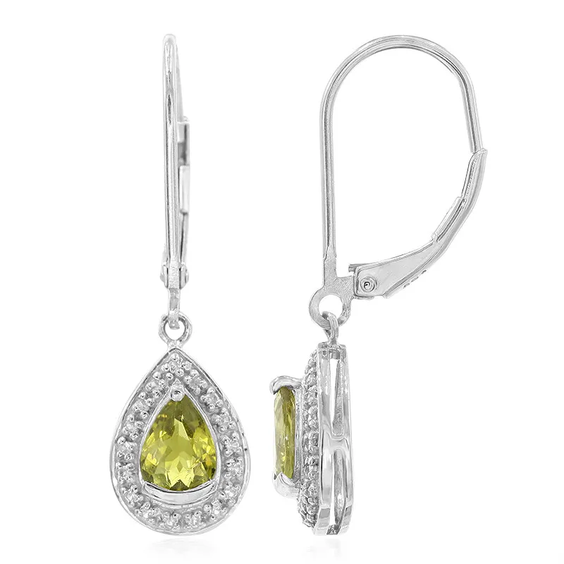 Orecchini placcati in platino con Tormalina Cuprian