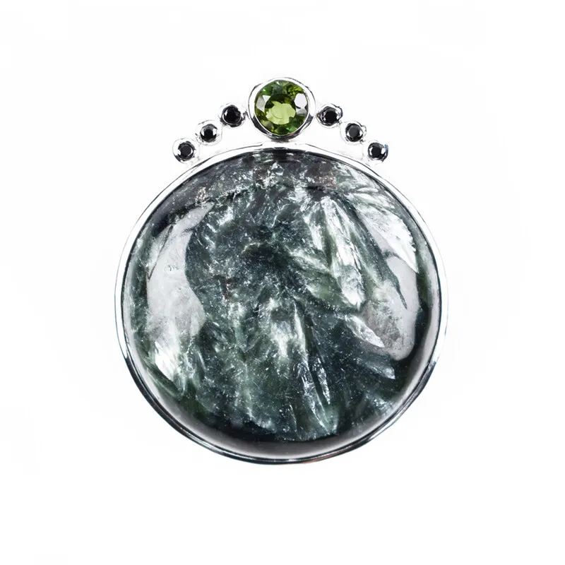 Ciondolo in argento con Serafinite (Bali Barong)