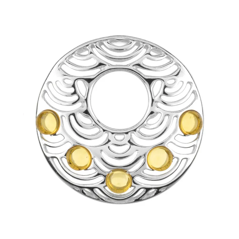 Ciondolo in argento con Ambra Baltica Limone