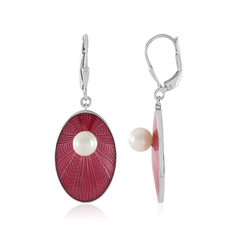 Orecchini in argento con Perla d'Acqua Dolce Bianca (Adela Silber)