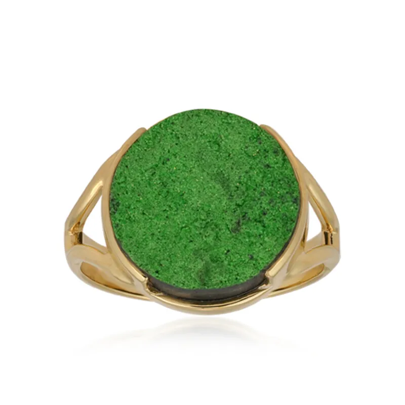 Anello in argento con Uvarovite (Bali Barong)