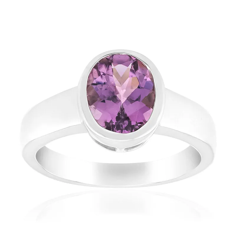 Anello in argento con Tormalina porpora brasiliana (Pallanova)