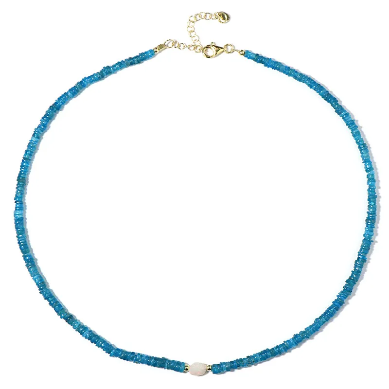 Collana in argento con Apatite Blu Neon (Riya)
