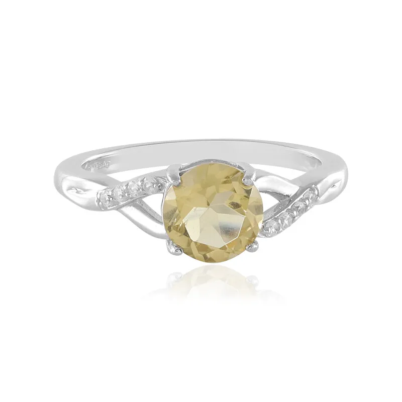 Anello in argento con Quarzo Champagne