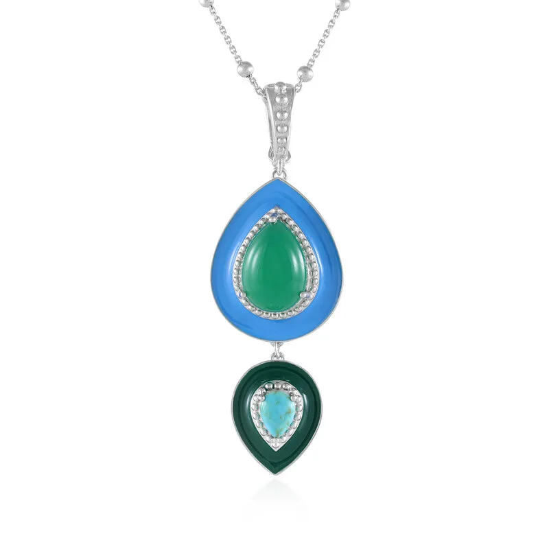 Collana in argento con Onice Verde (Dallas Prince Designs)