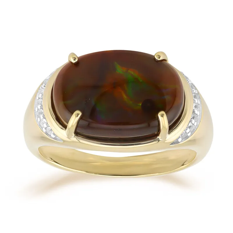 Anello in oro con Agata di Fuoco