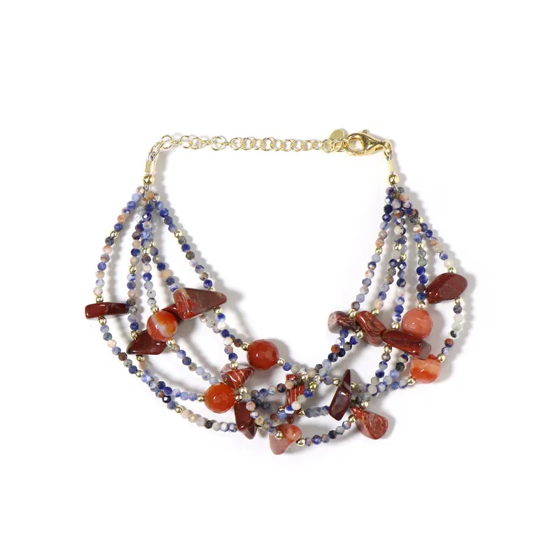 Bracciale in argento con Agata Lace Rossa (Riya)