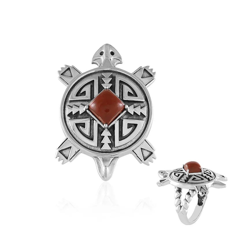 Anello in argento con Diaspro Rosso  (Desert Chic)